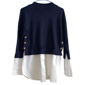 Veronica Beard Beri Mixed Media Pullover Sweater